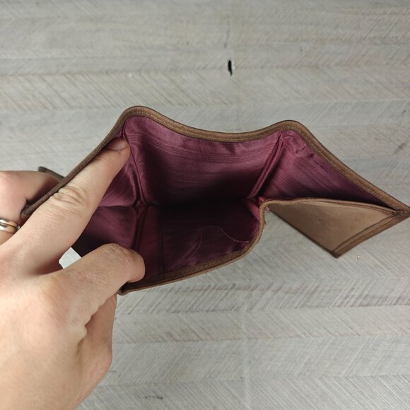 Vintage Fandango Calf Golf Engraved Tri-Fold Men's Leather Wallet Brown - Picture 5 of 6